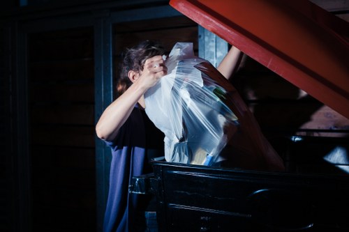 Team managing junk removal in residential flat